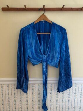 Flowy Cropped Blouse Top